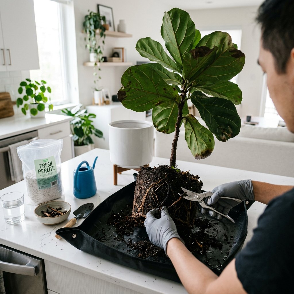 Fiddle Leaf Fig Root Rot Rescue