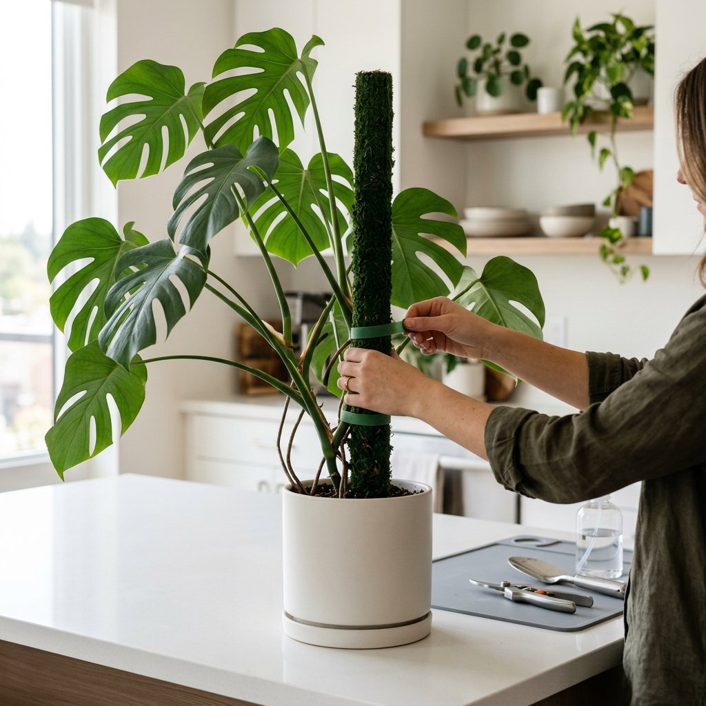 Fix a Leggy Monstera for Split Leaves