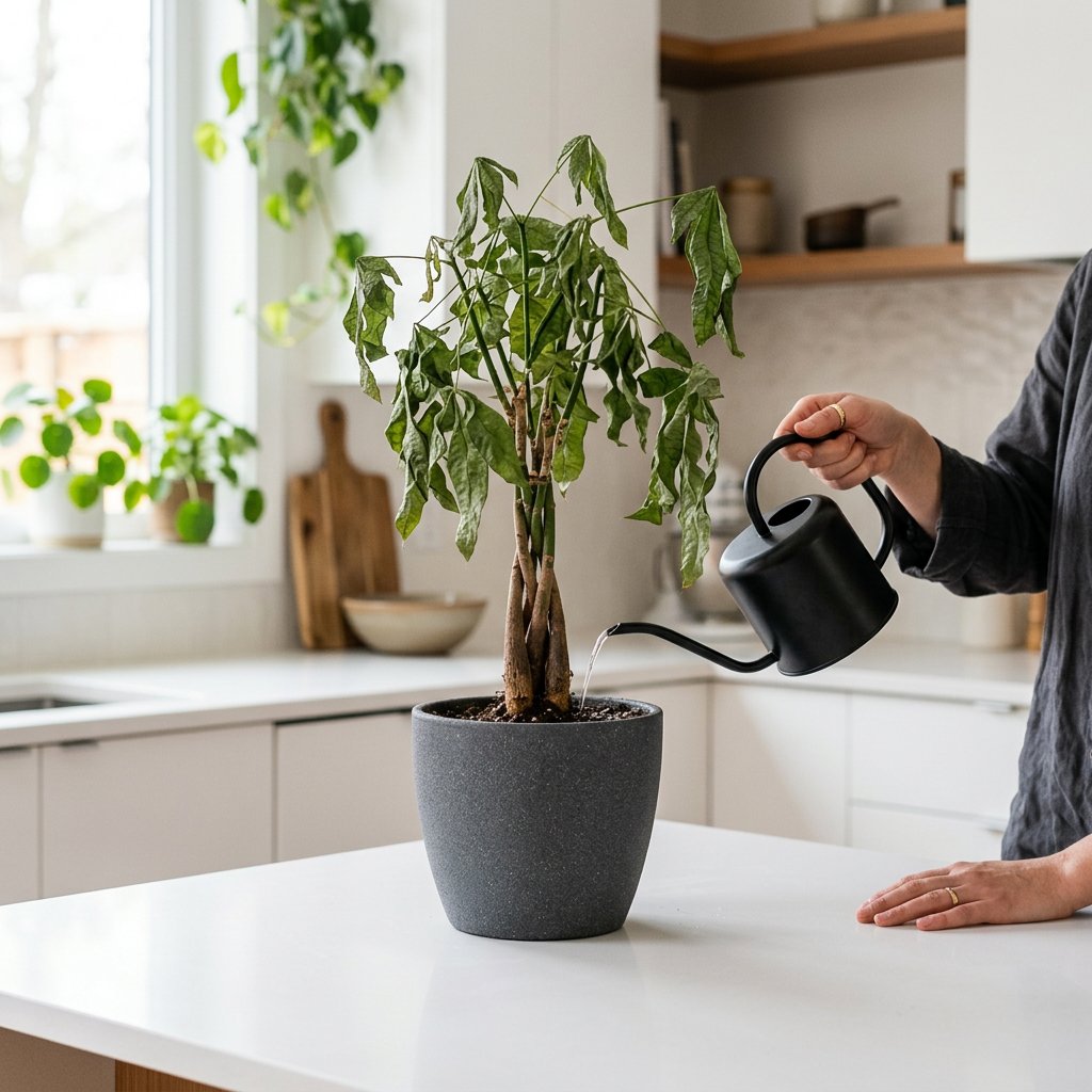 Money Tree Wrinkled Leaves: Water Fix
