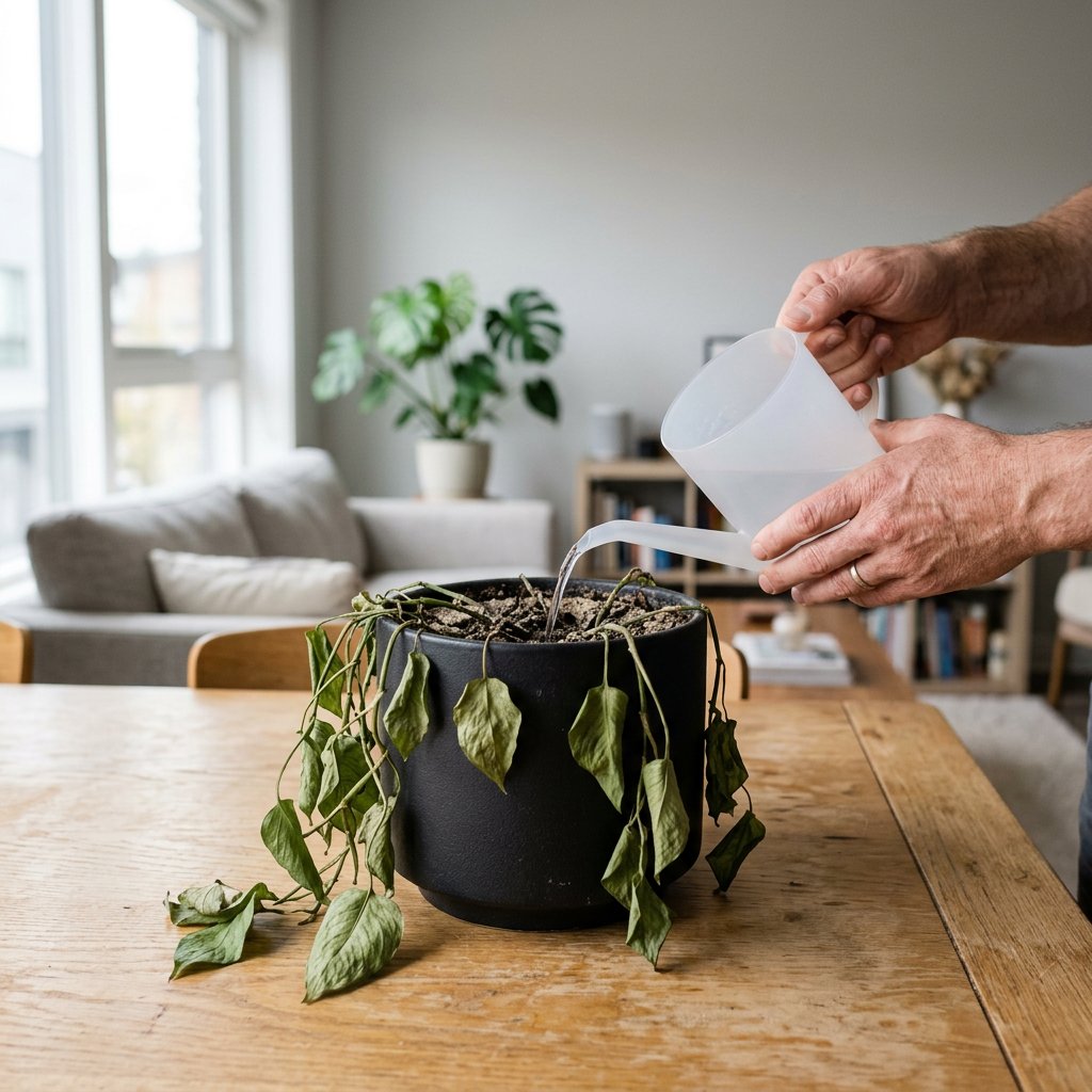 Revive a Severely Dehydrated Pothos