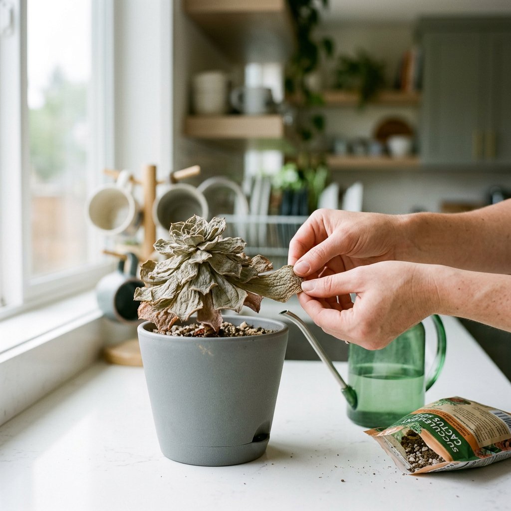 Shriveled Succulent Leaves: Water Fix