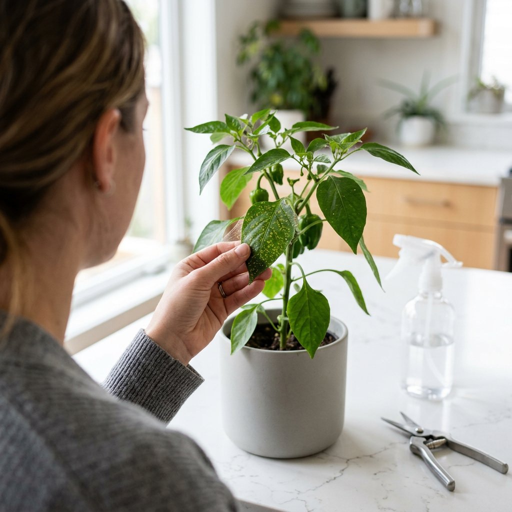 Spider Mites on Indoor Pepper Plants