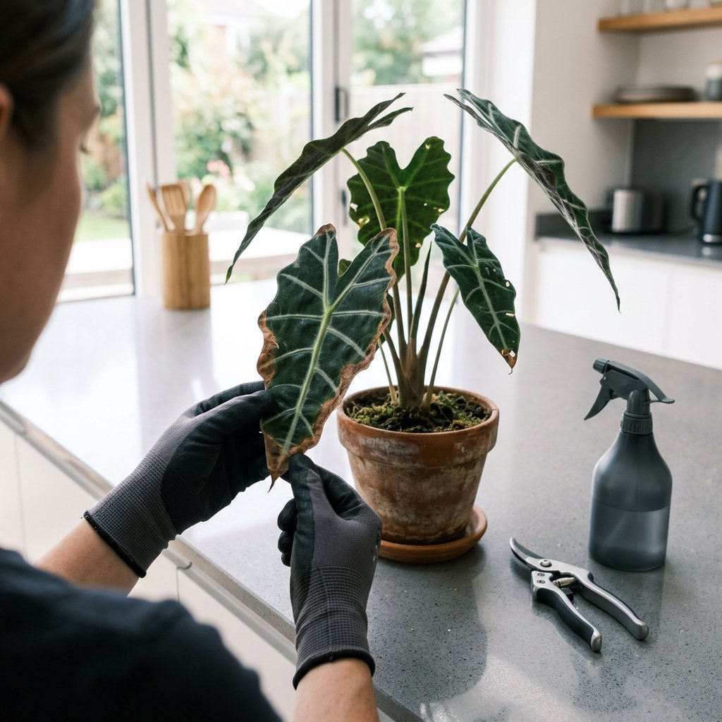 Stop Brown Edges on Alocasia Leaves
