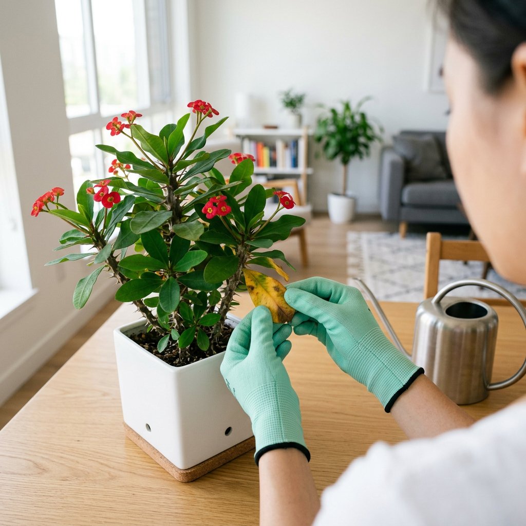 Stop Yellow Leaves on Crown of Thorns