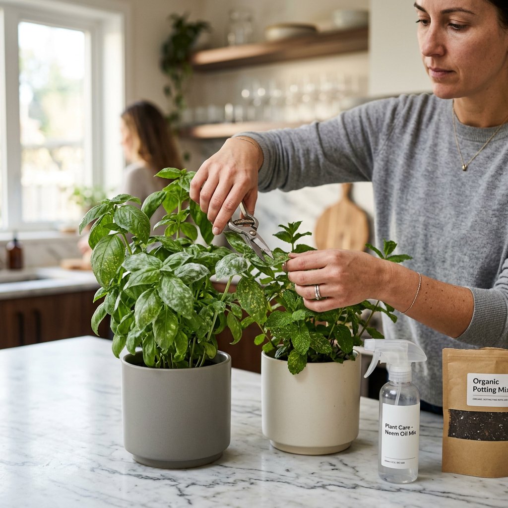 Treat Mildew & Mites on Indoor Herbs