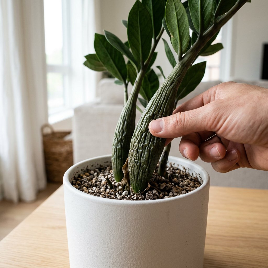 Wrinkled ZZ Plant Stems: Dehydration
