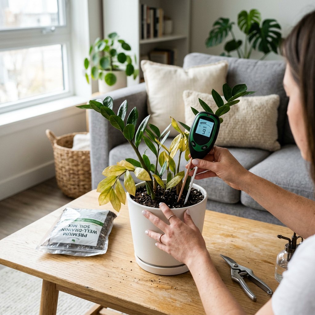 ZZ Plant Yellow Leaves: Overwatering Fix
