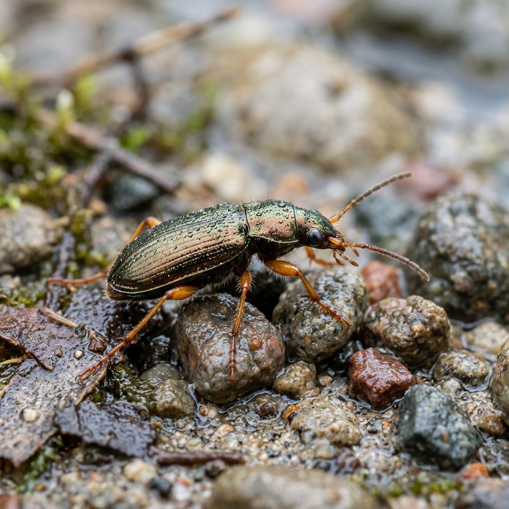 Col Insects Seine Riverbank Ground Beetle (Bembidion Tetracolum) Insect ...