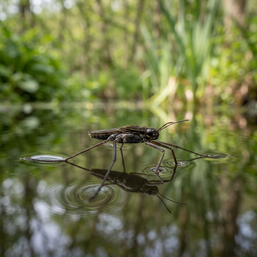 Eurasian Common Pond Skater Gerris Lacustris Facts Identification 