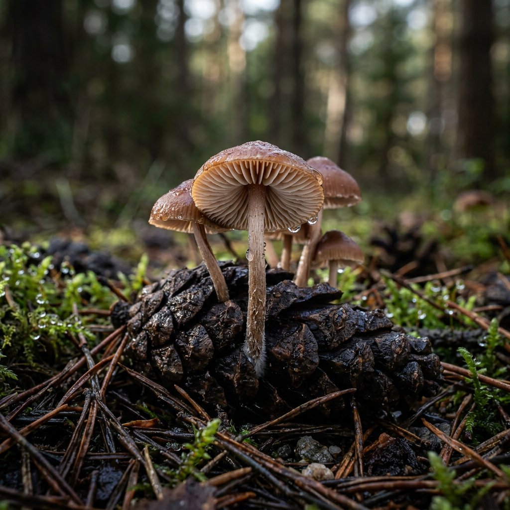 Pinecone Cap (Strobilurus Tenacellus) Identification & Edibility ...